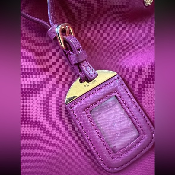 PRADA Tessuto Nylon Saffiano Tote Granato - Picture 8 of 12